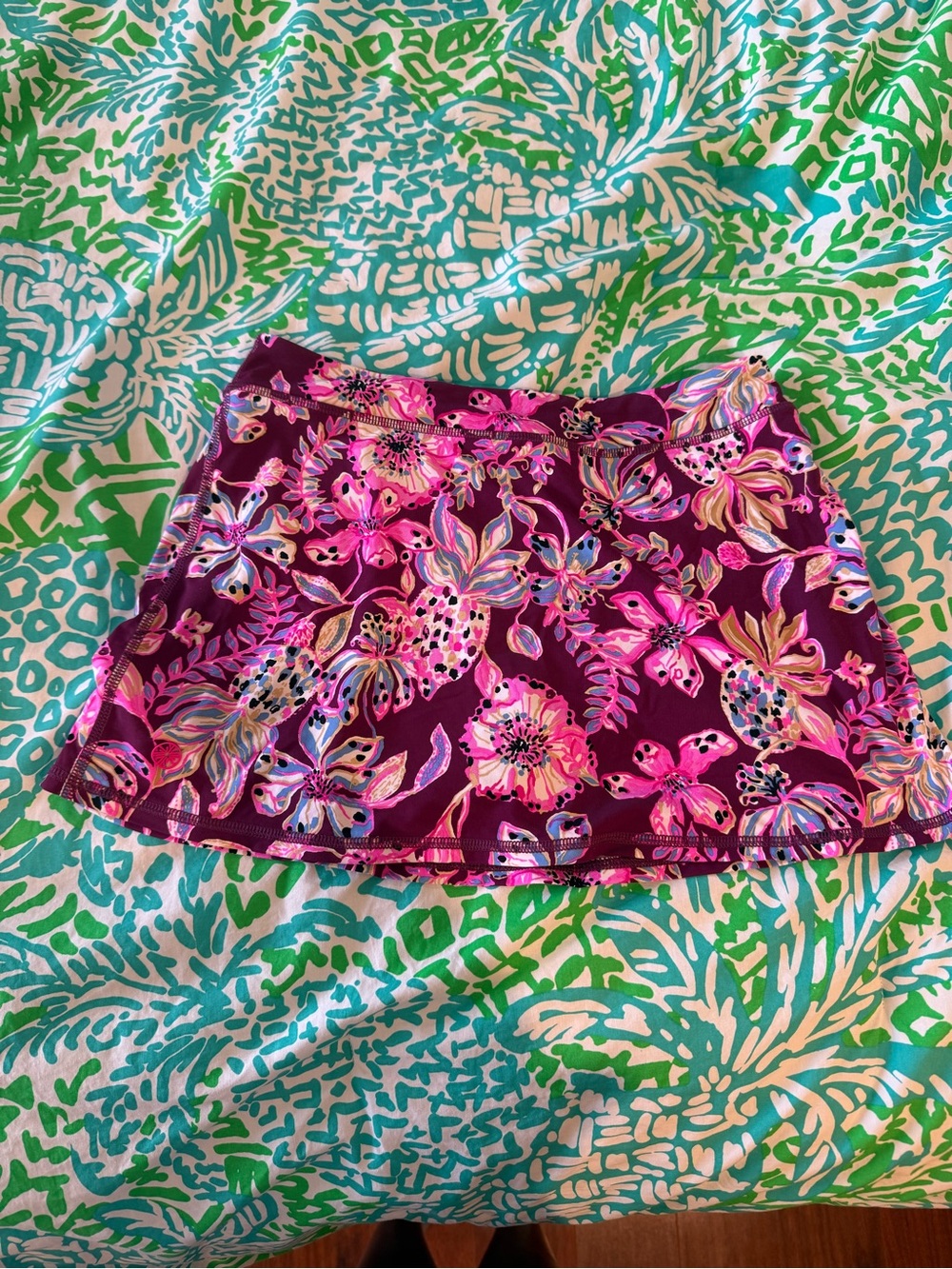 Lilly Pulitzer Girls Floral Skort in Magenta and Pink
